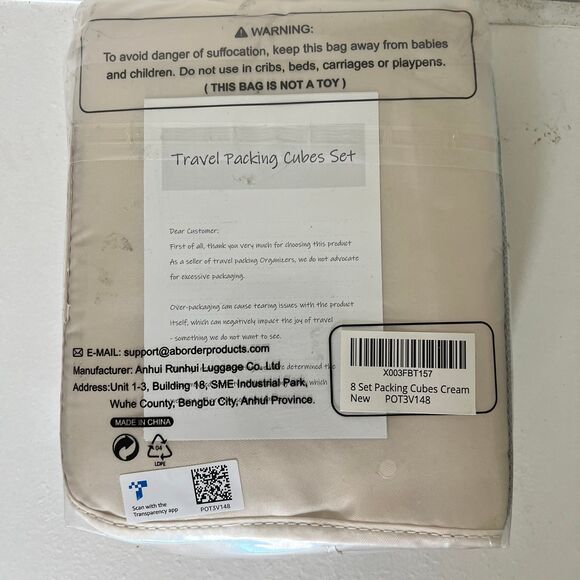 8 Set Beige Neutral Packing Cubes for Travel  Vacation Resort Anti-Tearing Case - Picture 6 of 10